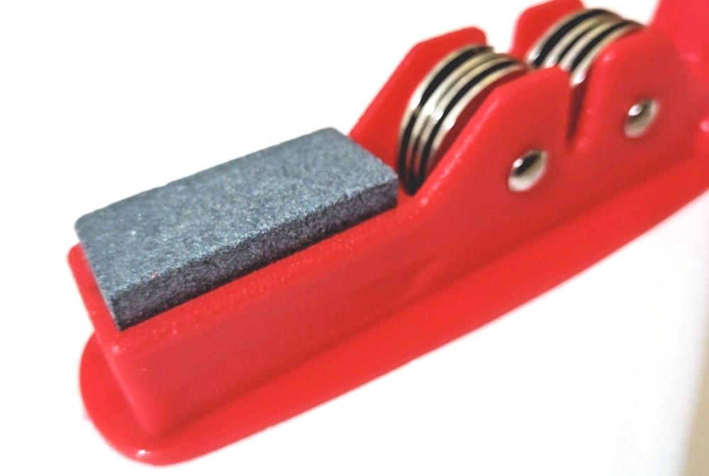 Uniware Knife Sharpener Kitchen Tool, Red/ Grey