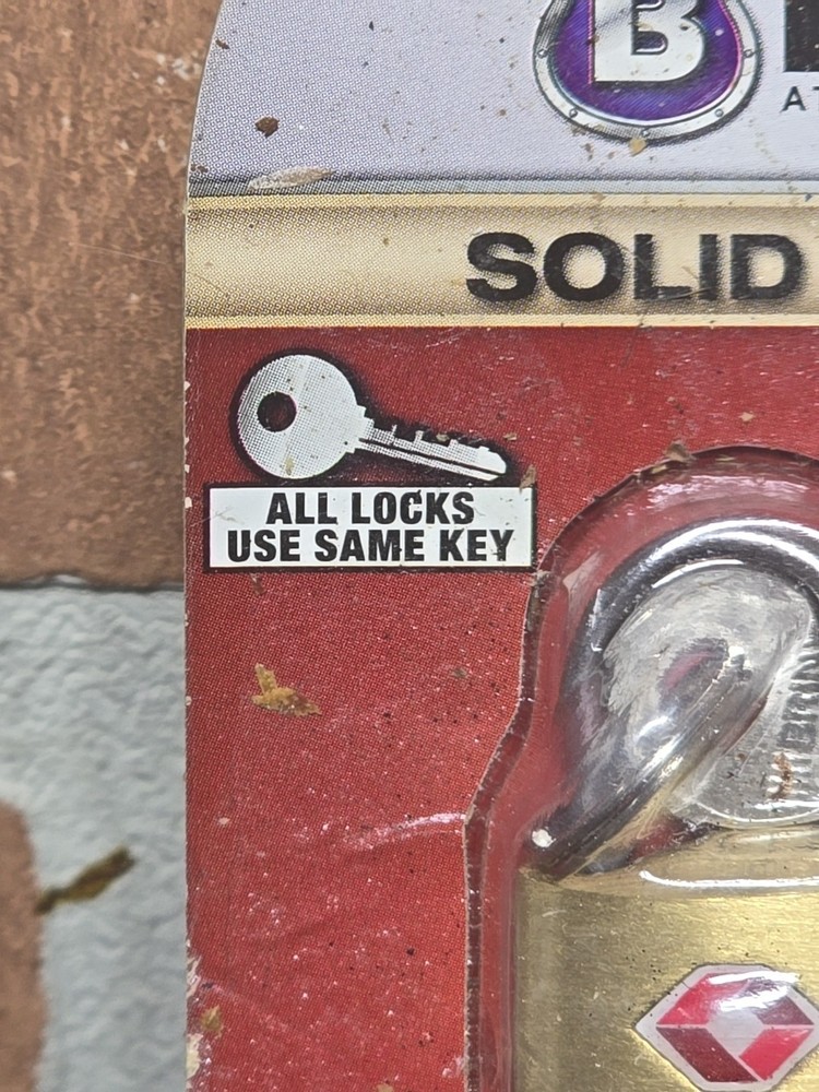 Brinks Solid Brass Locks (4) with Keys TSA Accepted Manufactured Sealed READ