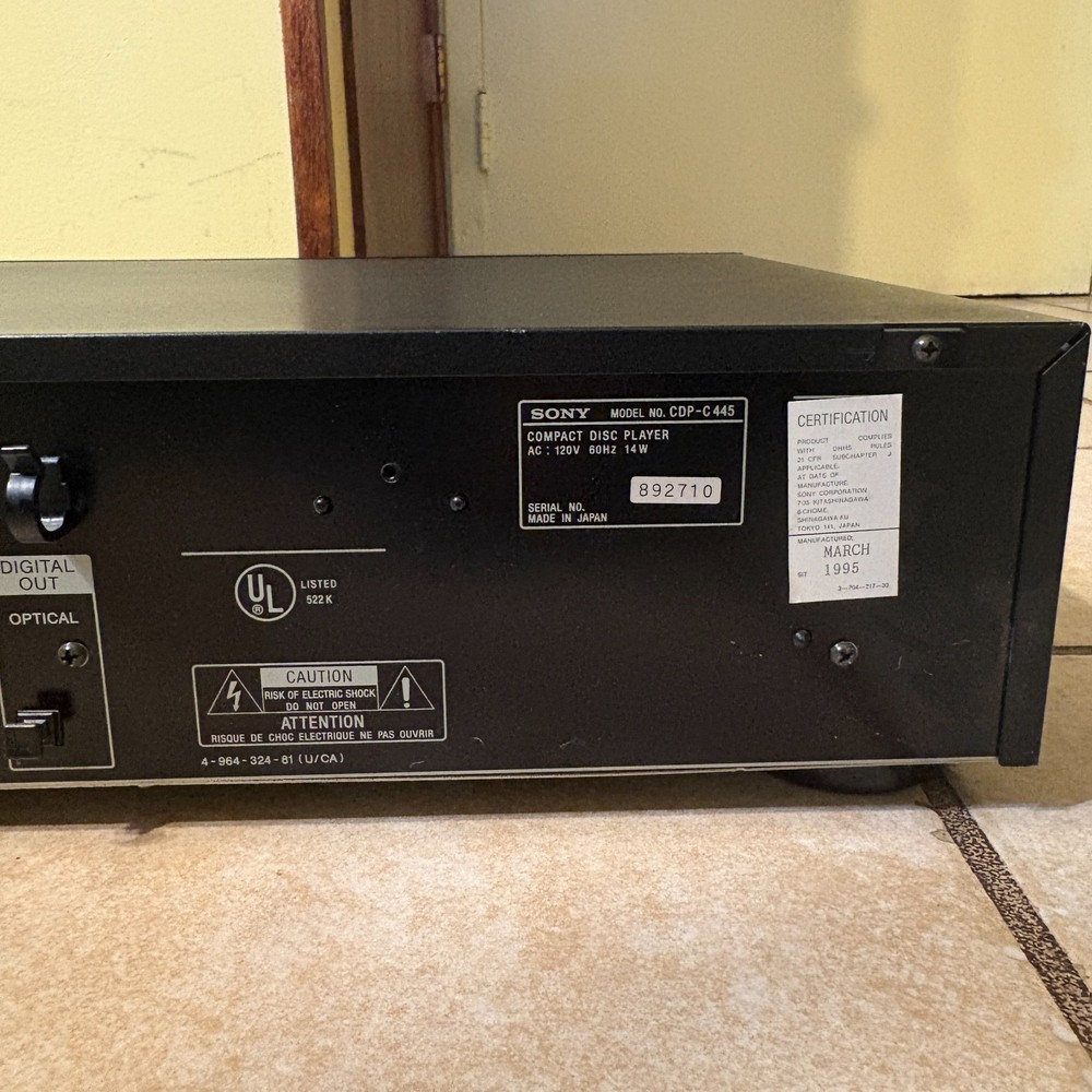 SONY CDP-C445 CD Player 5-Disc Changer
