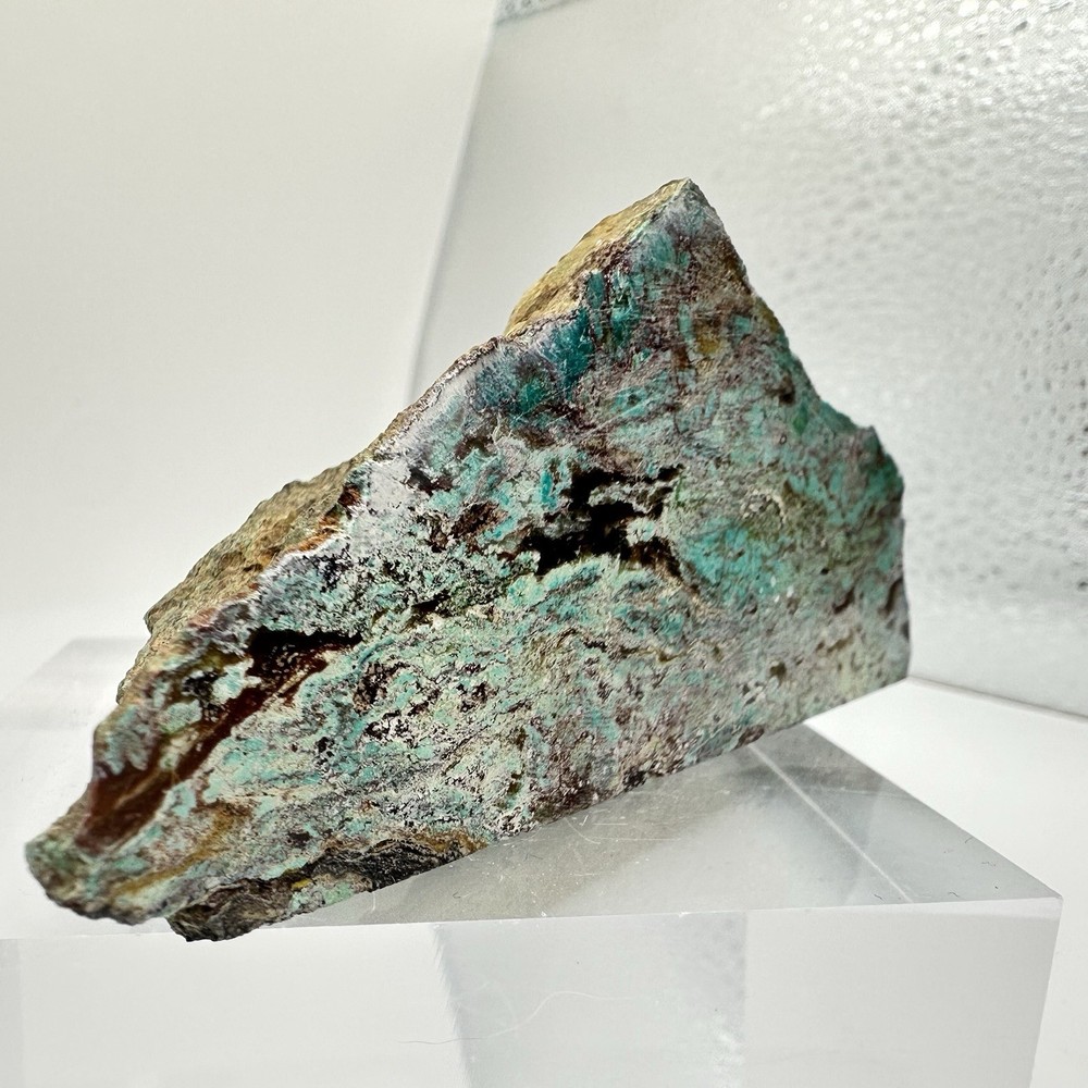Congolese Chrysocolla Specimen - Polished Front & Base - End Cut Lapidary