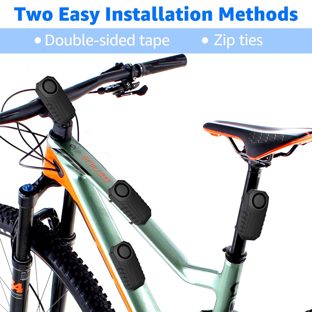 1× Security Alarm for Bikes/Ebikes 7-Level Sensitivity Waterproof Easy Install