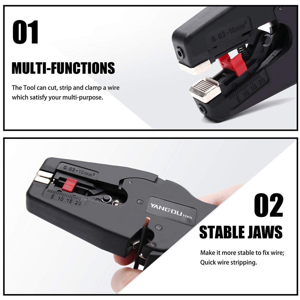 Automatic Wire Stripper and Cutter: 2-in-1 Tool with Auto Distance Positionin...