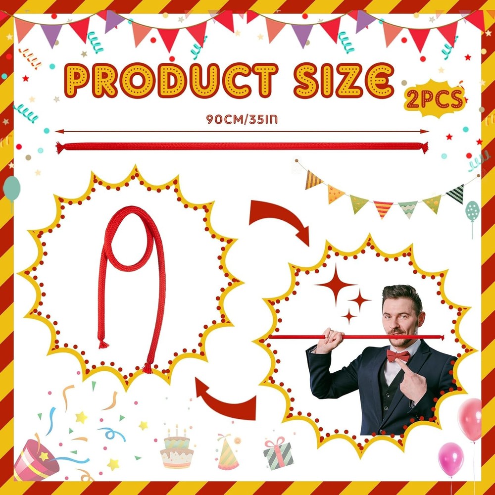 2 Pcs Magic Trick Rope Tricks Stiff Flexible Comedy Stage Close...