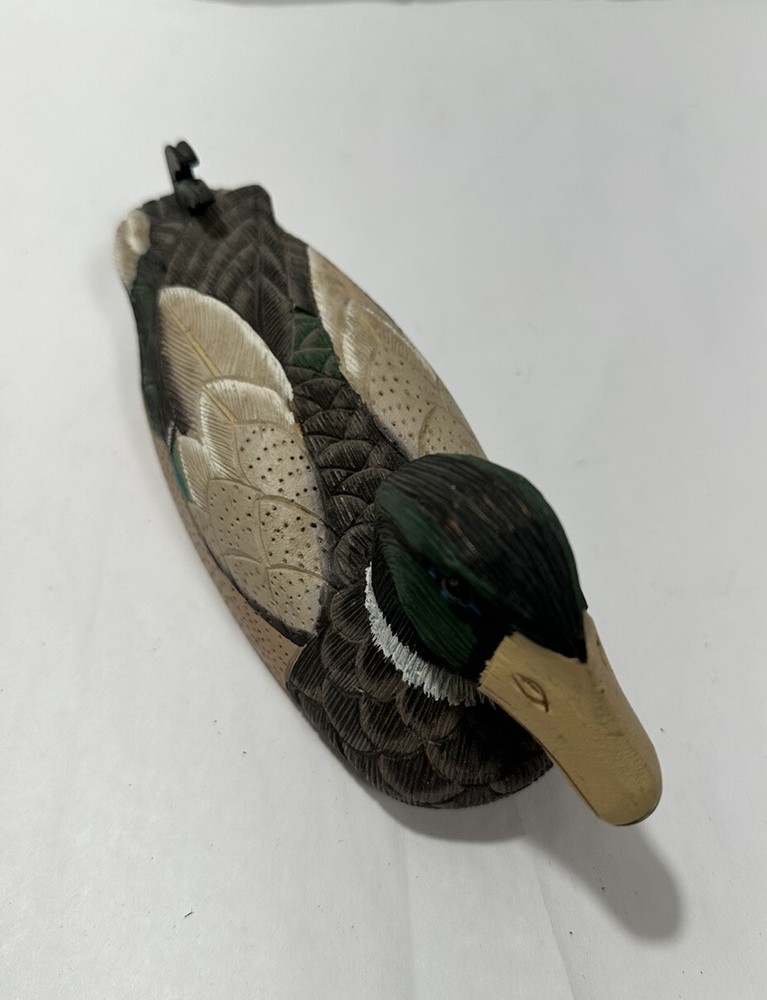 Hand Carved Hen Canvasback Decoy Duck 7”x4”