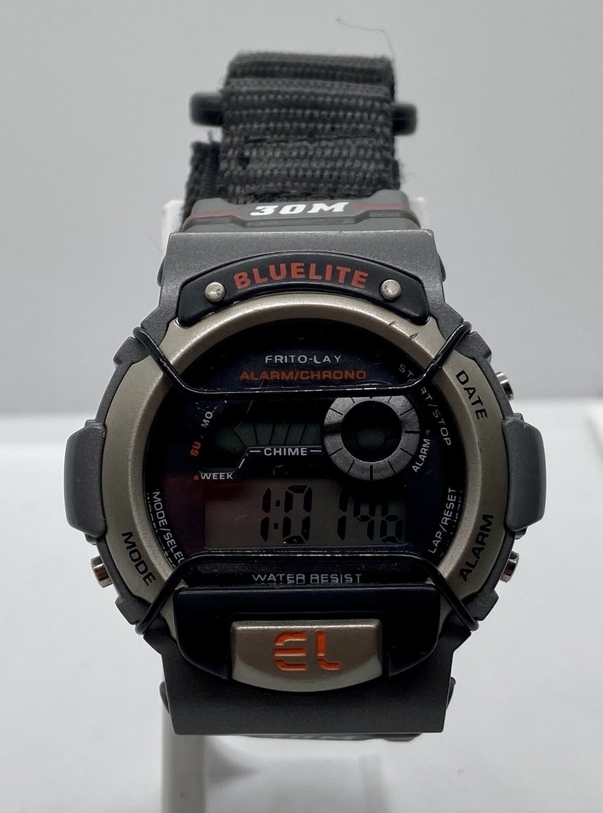 BLUELIGHT AND FRITO LAY MENS WATCH ALARM CHRONO Backlight New Battery Canvas