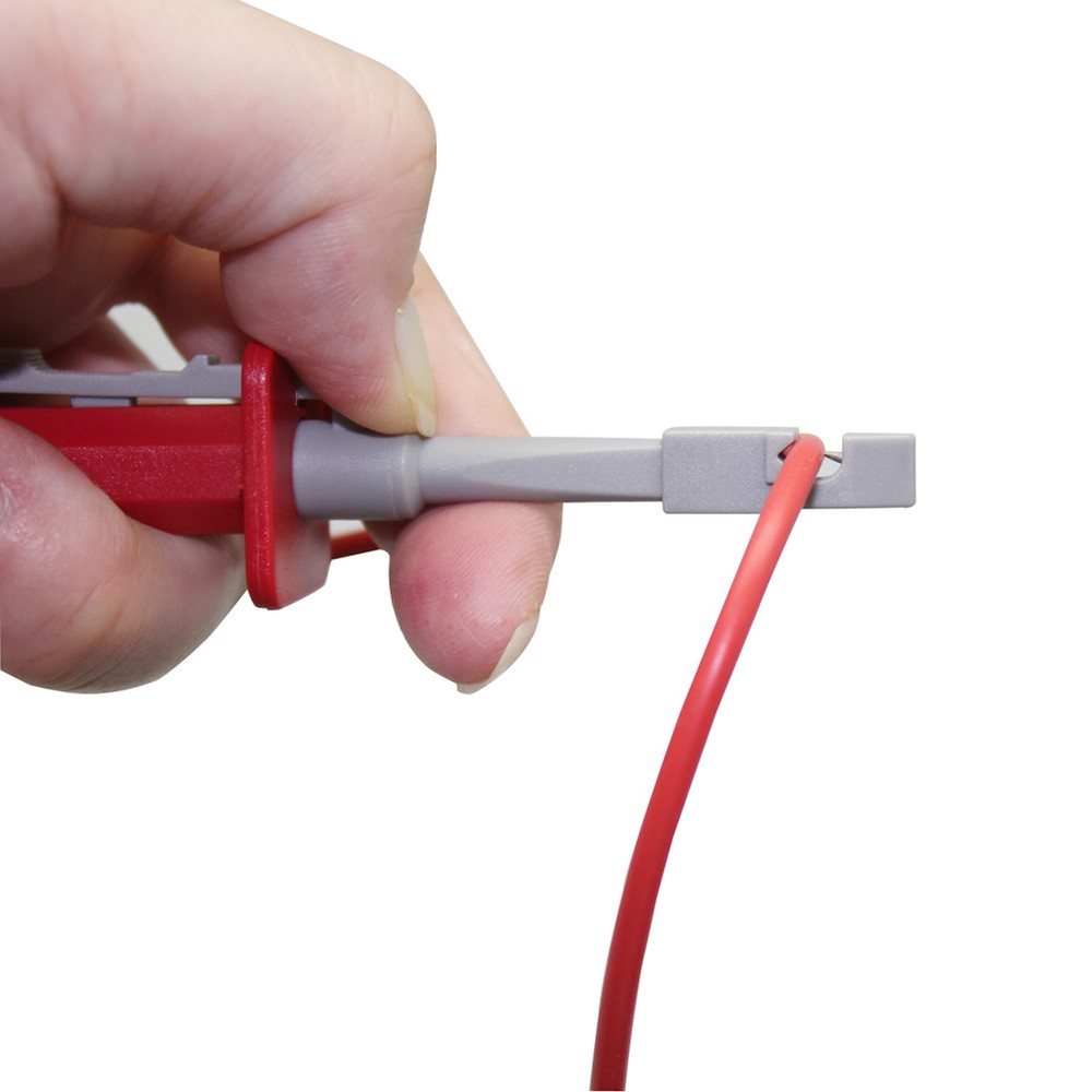 Test clip set insulation piercing red black banana plug stacking test leads