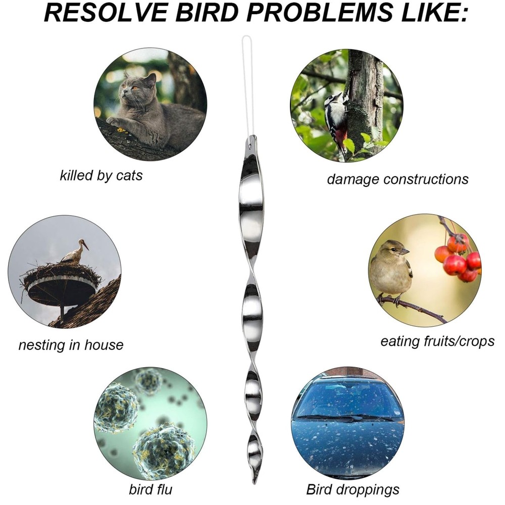 Bird Control Devices - Reflective Spiral Rods