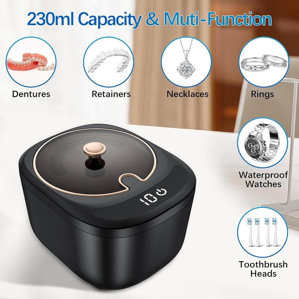 Ultrasonic Retainer Cleaner Machine - 45kHz LED Light