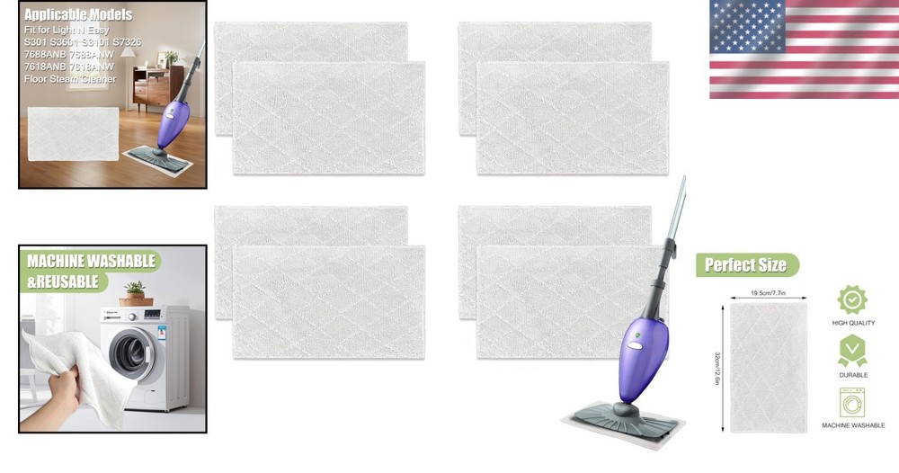 Microfiber Mop Pads for Light 'N' Easy Models - 8 High-Performance Cloths