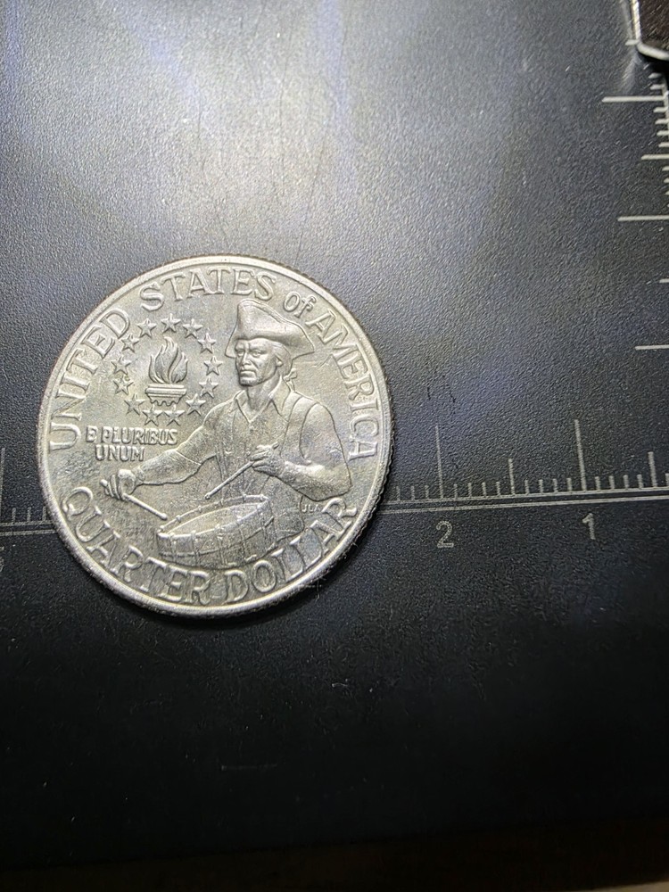 1776-1976 Bicentennial Quarter Error Missing Clad Layer