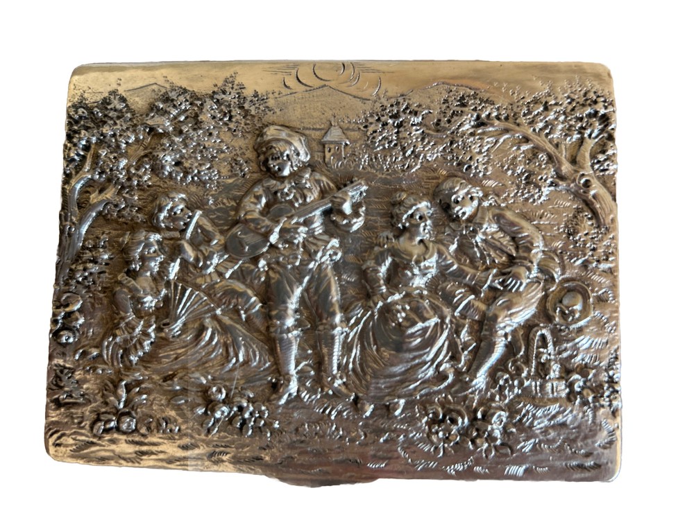 Antique German Silver Embossed Cigarette Case, Circa 1900