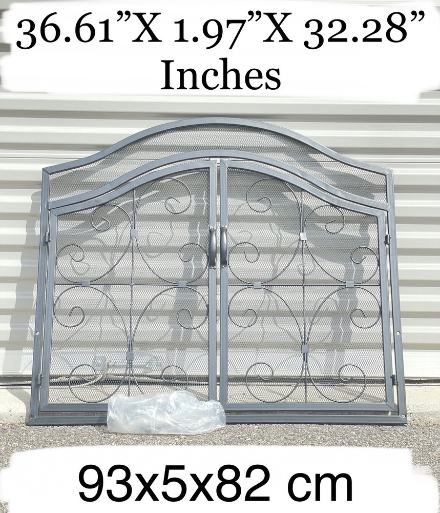 fireplace screen black