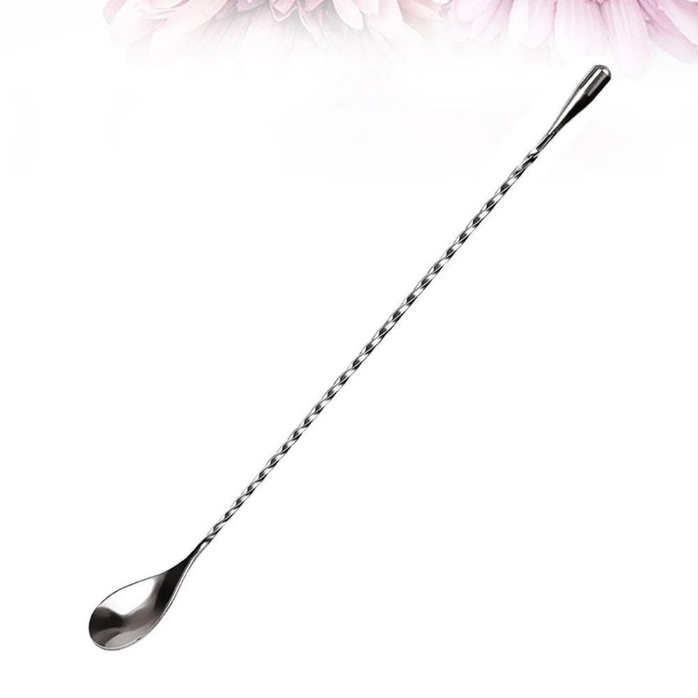 2pcs Anti-Rust Long Handle Mixing Spoons for Smooth Stirring