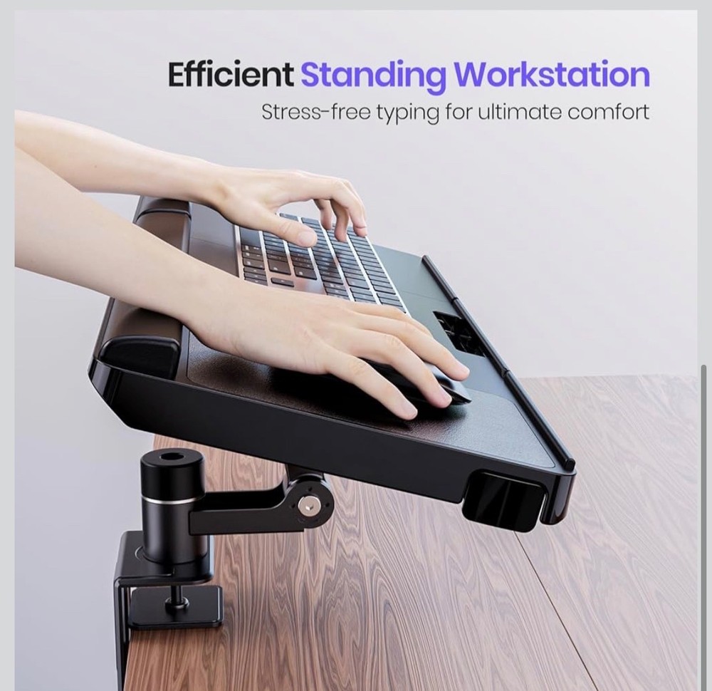 "Klearlook Upgraded Adjustable Keyboard Tray for Above Desk & Under Desk Use - E