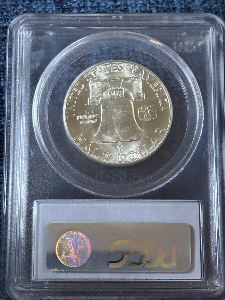 1948 Franklin Silver Half Dollar PCGS MS65FBL, White, A Gem With Luster