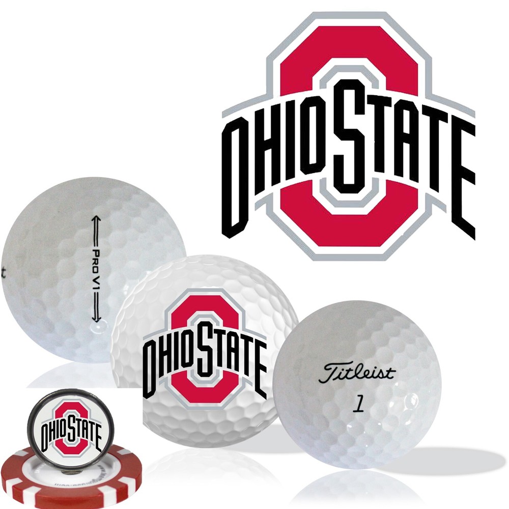 NCAA Ohio State Buckeyes • Golf Balls 12 pack • Titleist ProV1 • Refinished
