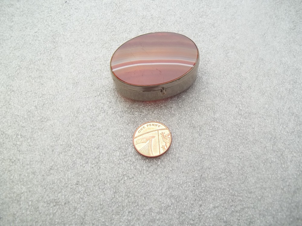 Vintage Silver & Agate Box