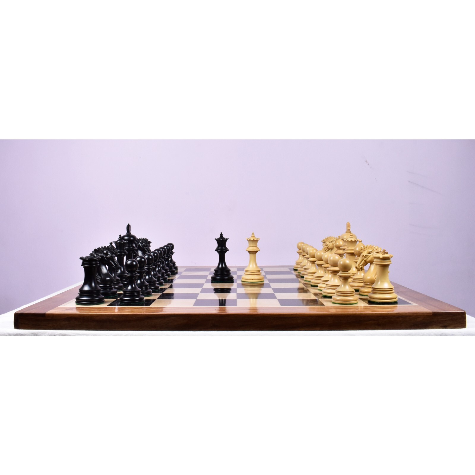 Alexandria Luxury Staunton Chess Pieces Only Set - Triple Weighted - Ebony Wood