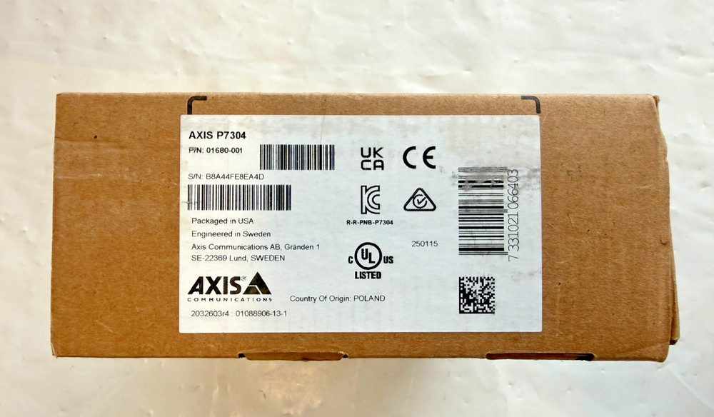 AXIS COMMUNICATIONS P7304 4-Channel Video Encoder P/N 01680-001