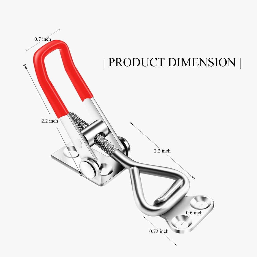 6 Pack Adjustable Toggle Latch Clamp 4001, Silver, 330Lbs Holding Silver