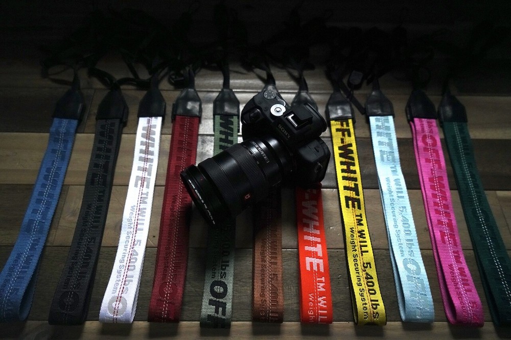 Off White Belt Camera Strap Authentic Custom w/ Quick Release Industrial Belt