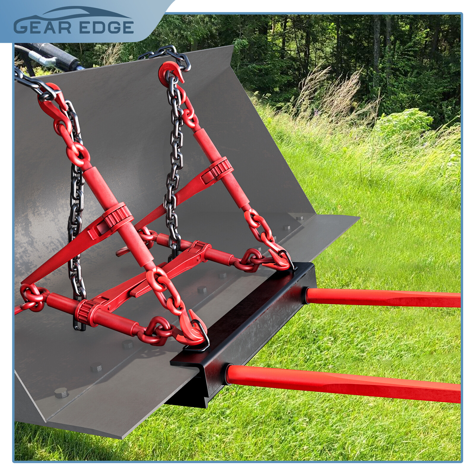 Dual Hay Bale Spear 49" 3000lb Front Skid Steer Loader Tractor Bucket Attachment