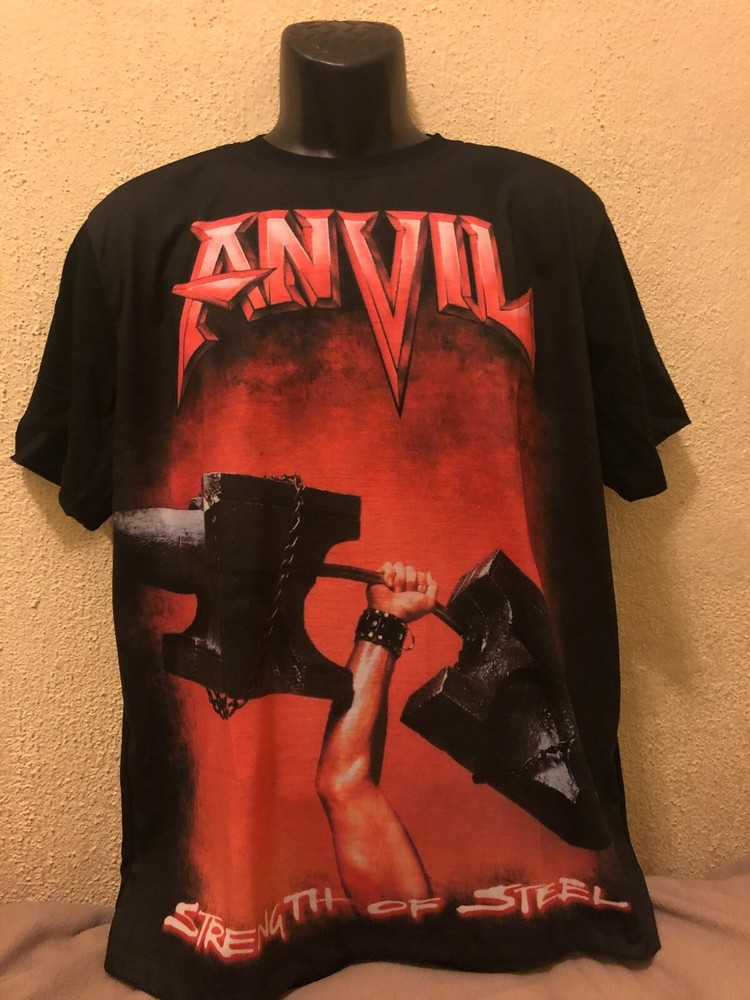 ANVIL Strength Of Steel MENS BLACK T-SHIRT - SIZE XL - 80s METAL BAND - RARE