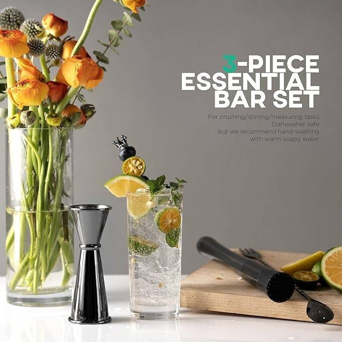 Juego de cuchara y mortero para cócteles, mortero de barra de acero inoxidable.