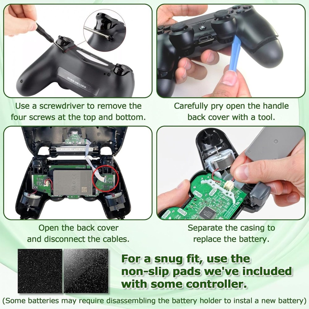 PS3 Wireless Controller Battery Pack: 2 Rechargeable 1800mAh Batteries & Tools