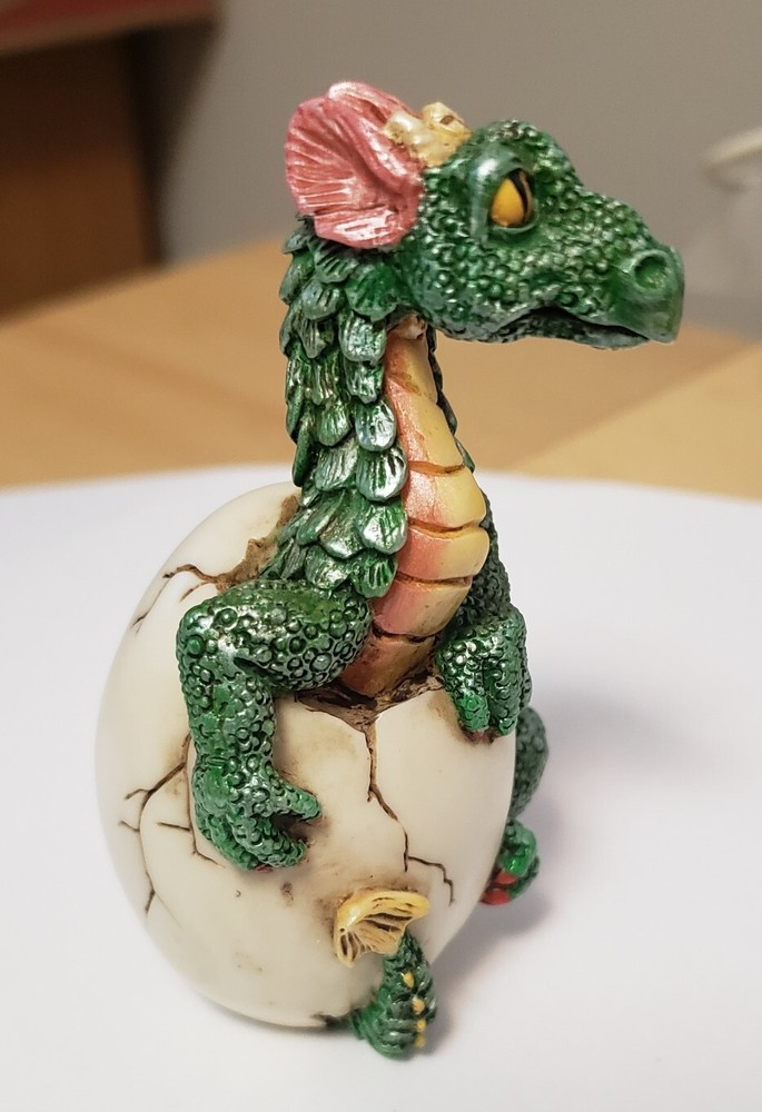 Vintage Dragon Hatching In Egg Shell 3"