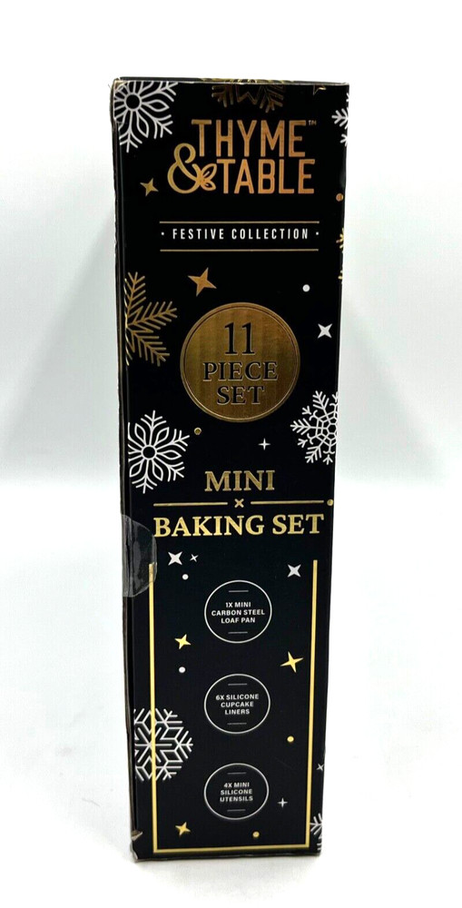 Thyme & Table Mini Kitchen Gold Mini Set Whisk Spatula Mini Loaf Pan Cupcake