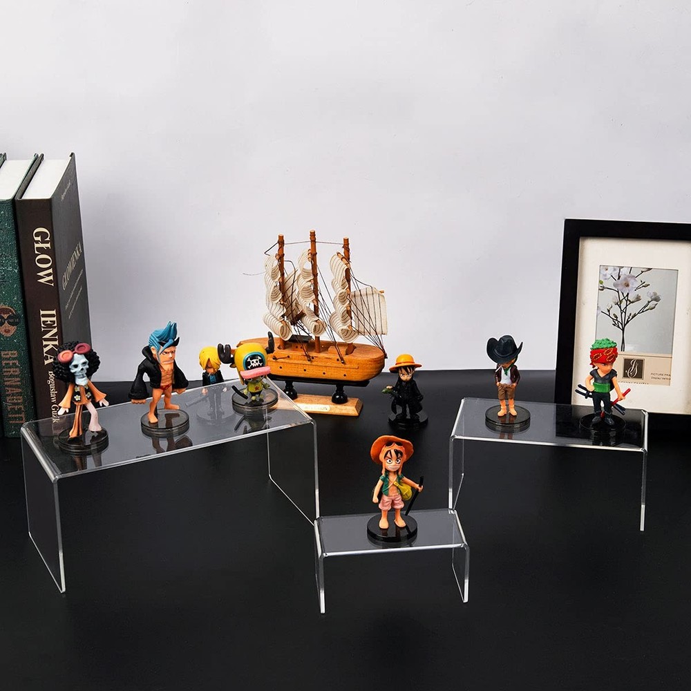 Acrylic Risers for Display Clear 3-Tier Risers Stands Showcase for Amiibo Fun...