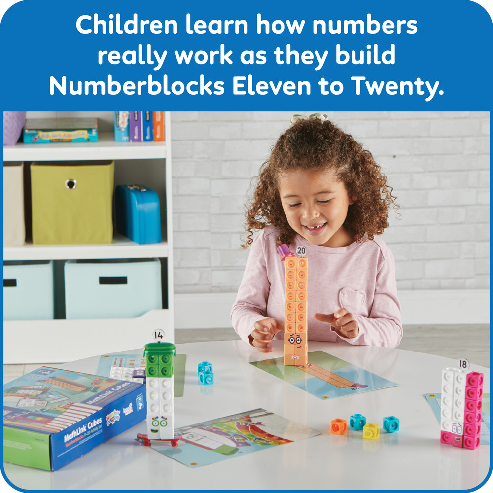 hand2mind Numberblocks 11-20 MathLink Cubes Activity Set, Elementary Math