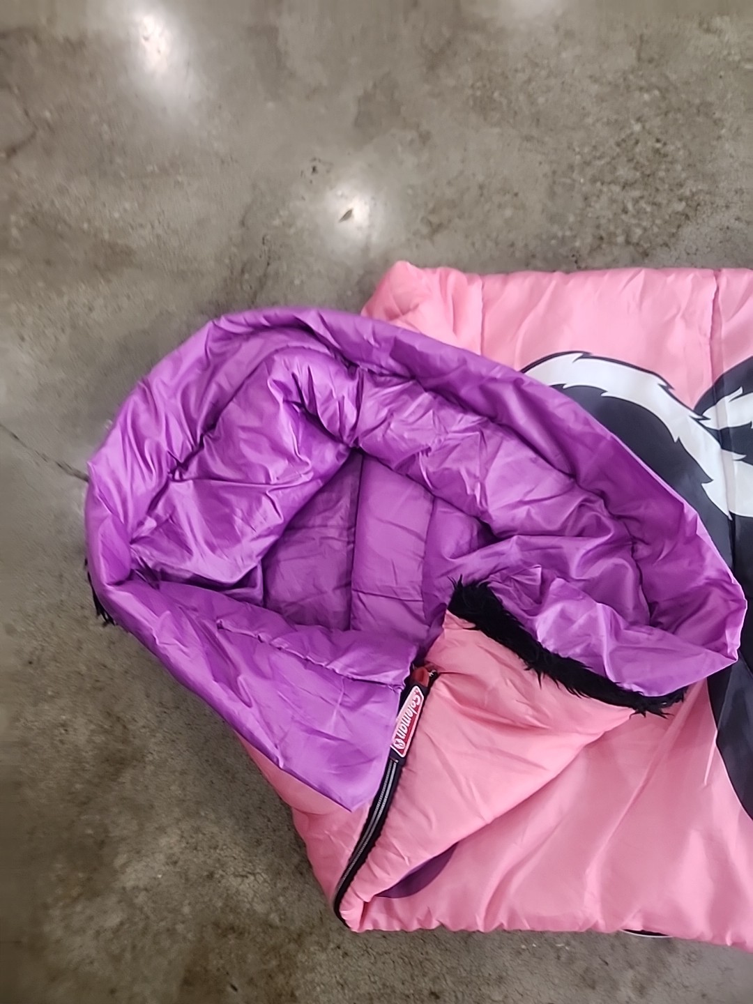 Vtg Coleman OVER THE HEDGE Stella Girls Pink Sleeping Bag SKUNK Bette Midler