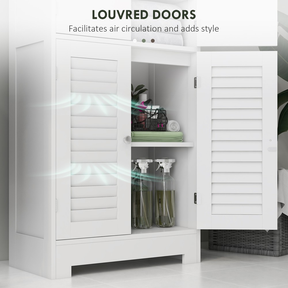 Tall Bathroom Storage Cabinet with 6 Doors, Adjustable Shelf