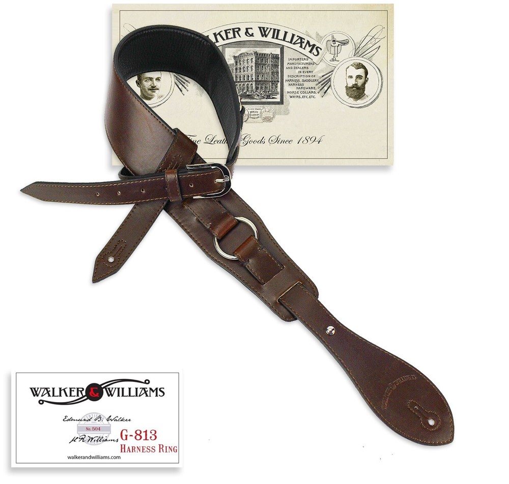 Walker & Williams G-813 Cognac Brown Harness Ring Strap Padded Glovesoft Back
