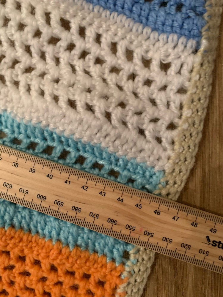 🌈 RETRO Boho - Hand-Crocheted Multicolour / Rainbow Striped Table Runner