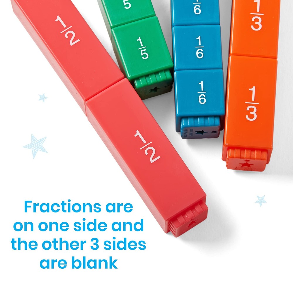 hand2mind Rainbow Fraction Tower Cubes, Equivalency, 0, Multi