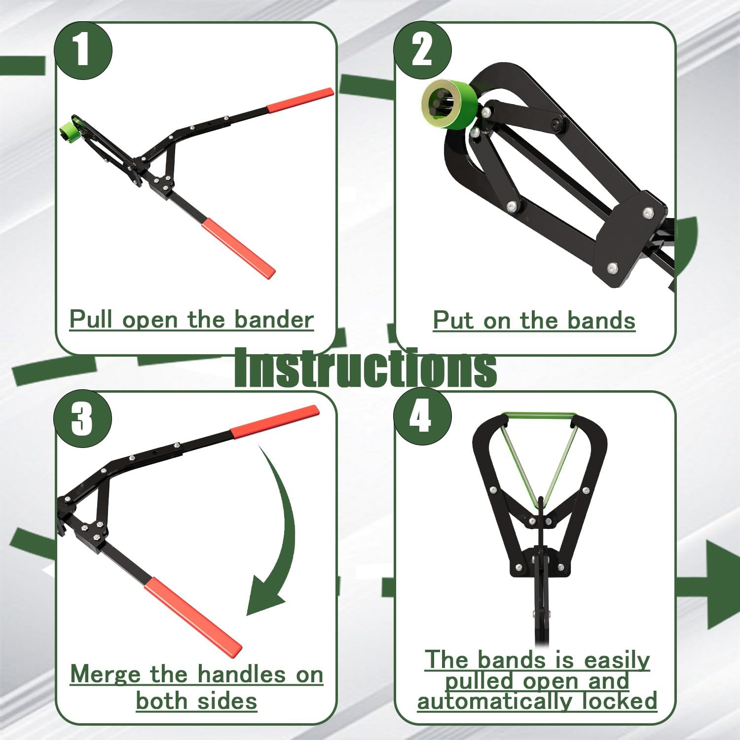 Extra Large Castration Banding Tool, Cattle Goat Bander with 24 Castration Bands