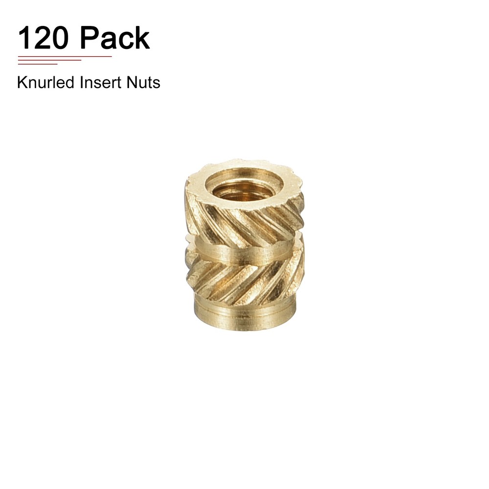 120 Pack M2x4mmx3.5mm Knurled Insert Nuts Good for Plastic Shells