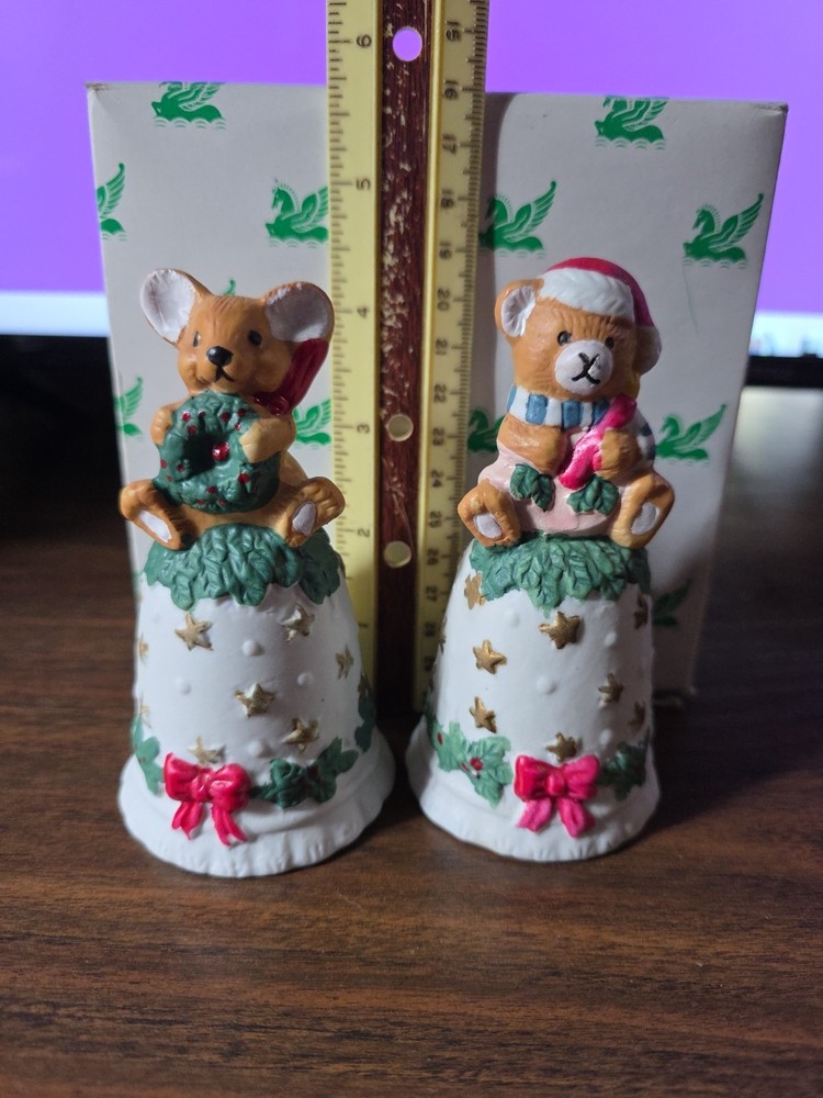Vintage Christmas Bear Bell & Mouse Bell