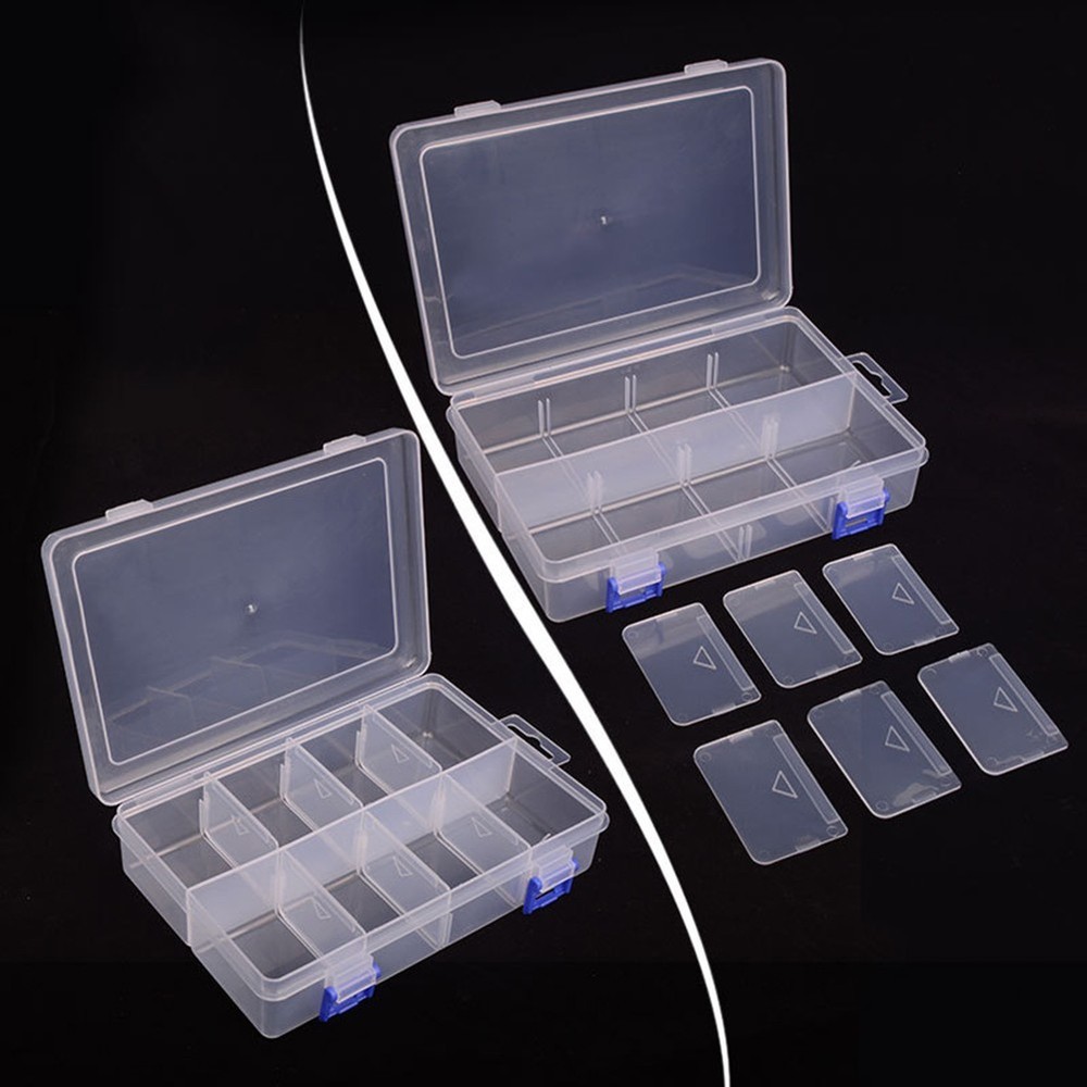 8 Adjustable Grids Compartment Storage Box Plastic Screw Holder Organizer
