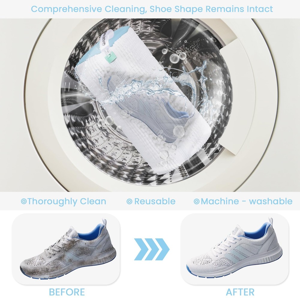 2 Pcs Shoe Washing Machine Bag Sneaker Laundry Extra Long Thick Microfiber