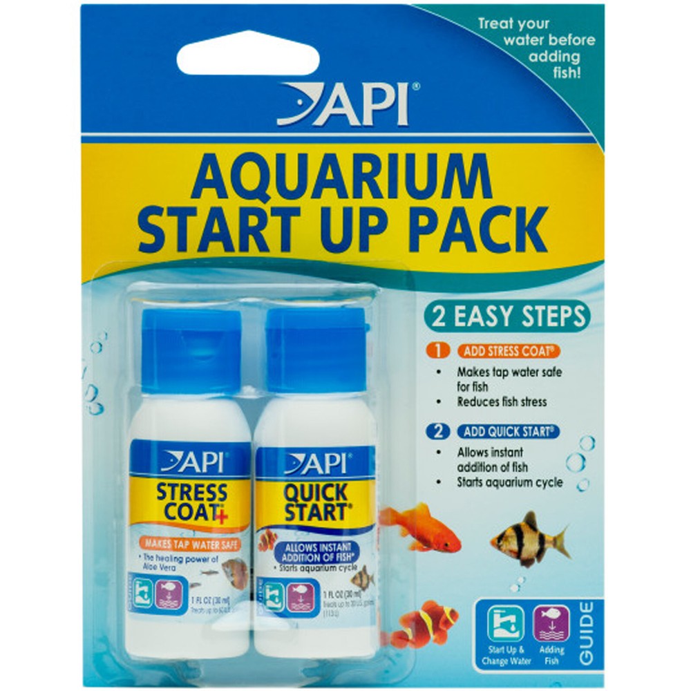 API Aquarium Start Up Pack Two 1oz Bottles API Stress Coat and API Quick Start