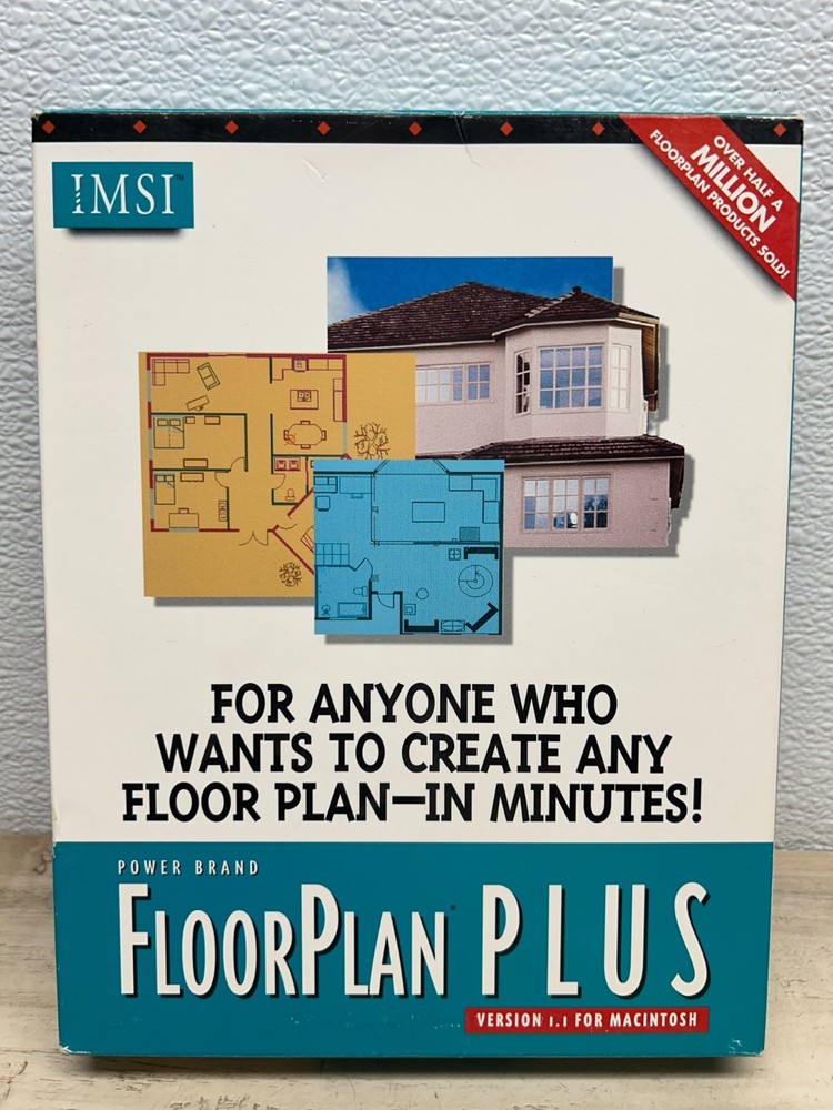 Vtg 1995 Floor Plan Plus 3.5" Floppy Disc & User Manual For Mac Version 1.1