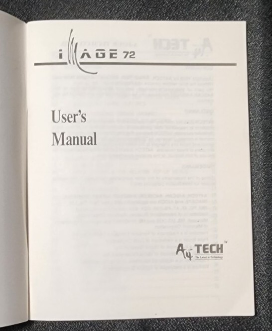 Scarce 1989 IMAGE72 • A4TECH User's Manual PMU-IMAGE720 Taiwan Early Computing