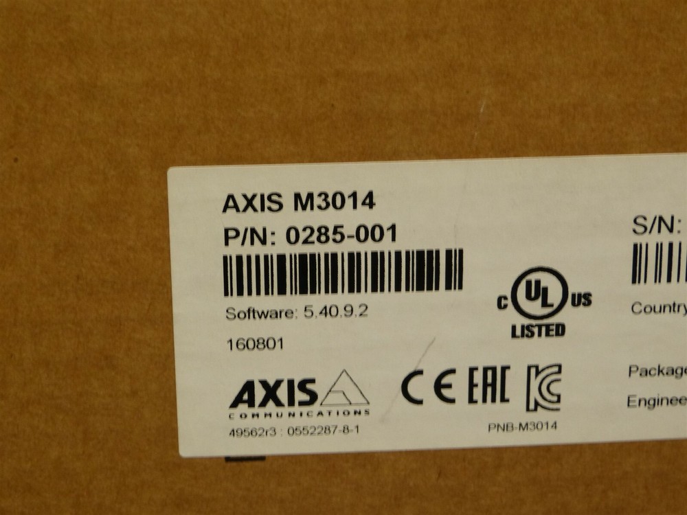 Axis M3014 / PN 0285-001 Fixed Dome Network Camera (J27)