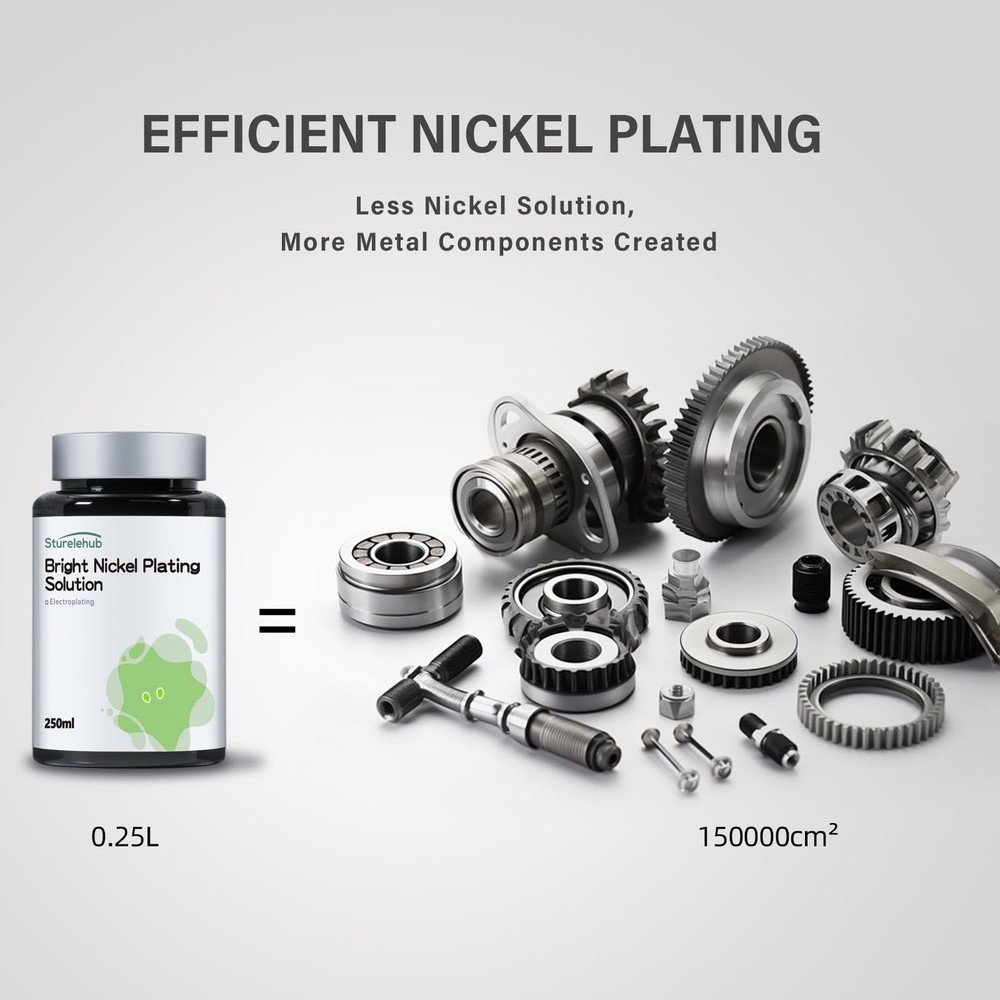 Bright Nickel Plating Solution, 250ml, Electroplating Solution, Excellent Cor...