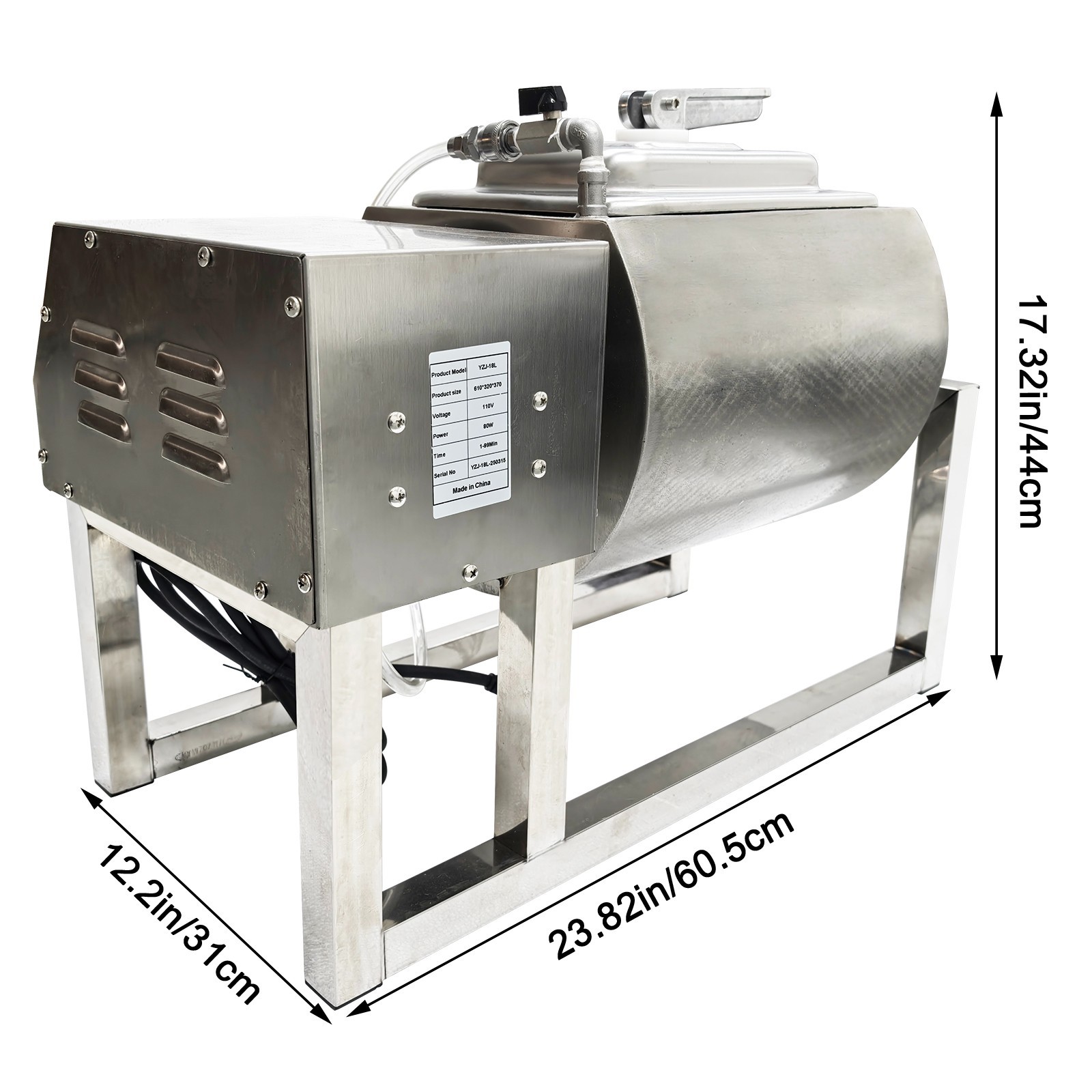 15L Electric Food Marinator Circular Rotatable Marinating Machine Vacuum Meat Tu