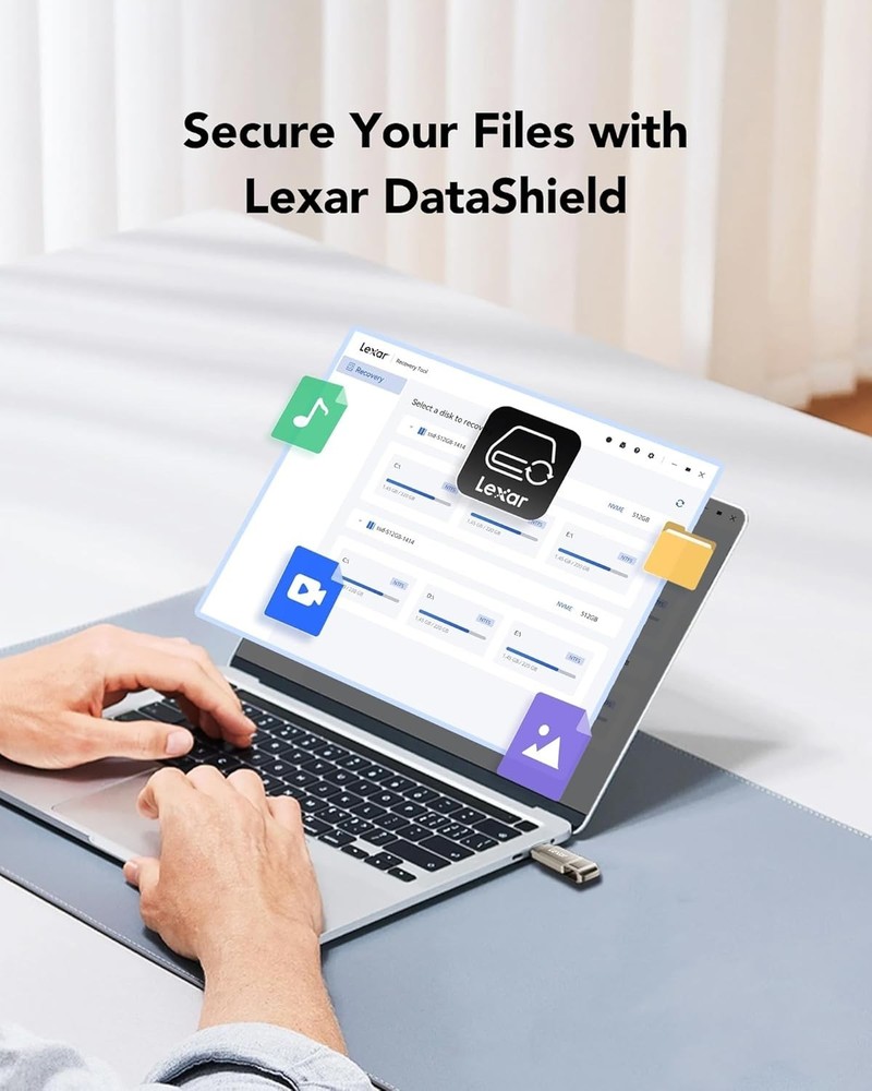 D40E 128GB Elegant USB Flash Drive - Dual Connectors & Secure AES Encryption